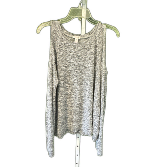 Flirtitude Active Cold Shoulder Long Sleeve Top ~ Sz M ~ Gray - Picture 1 of 5